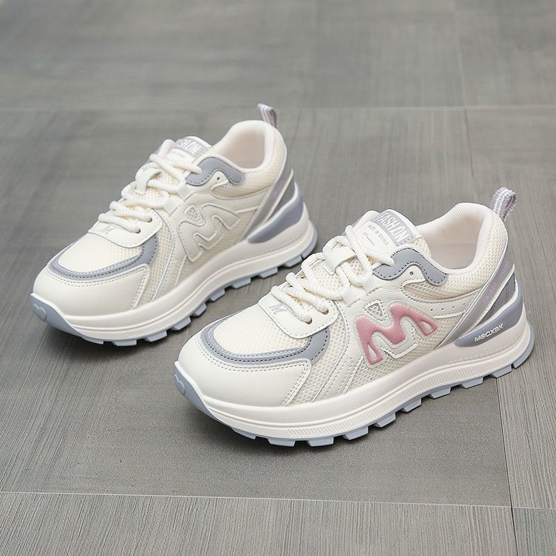 Women Plateau Chunky Sneaker with breathable mesh and leather mix Mune Fashion