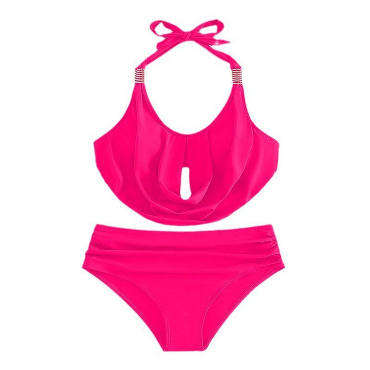 Women High-waisted One-piece Swimsuit with Elegant Wrap Design Mune Fashion