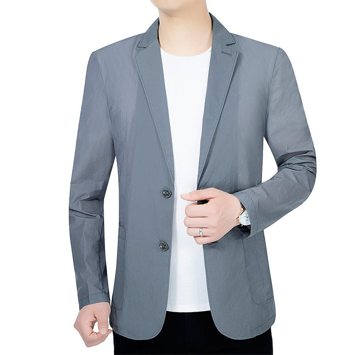 Men's lightweight unstructured city blazer made of breathable functional fabric with patch pockets Mune Fashion