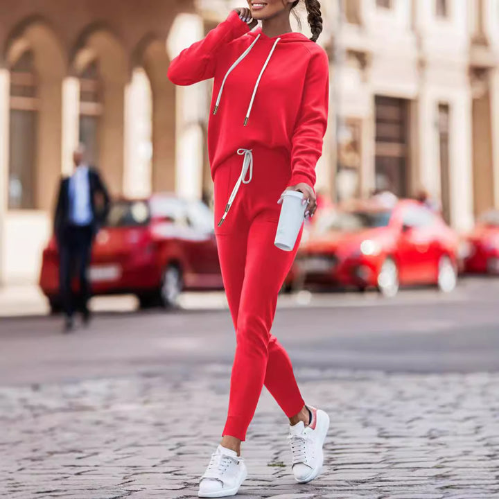 Women Casual Hoodie and Slim-Fit Jogging Pants Set Drune