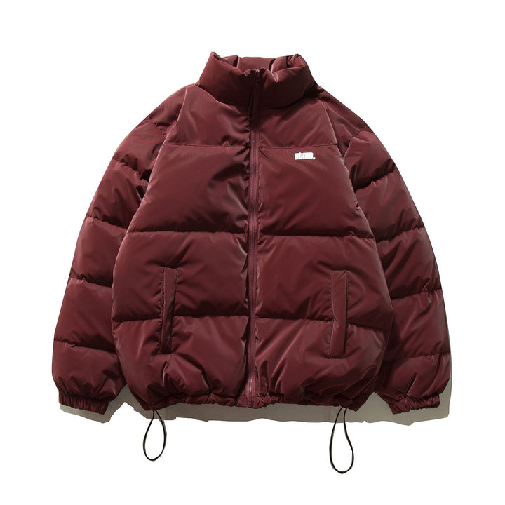 Unisex Short Oversized Quilted Puffer with High Stand-Up Collar and Drawstring Mune Fashion