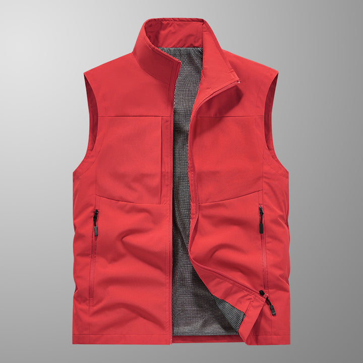 Men's lightweight windproof outdoor vest with breathable mesh lining and concealed zip pockets Mune Fashion