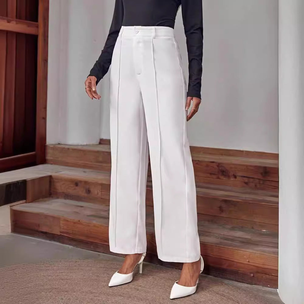 Women Elegant and Wide Fabric Pants Mune Fashion