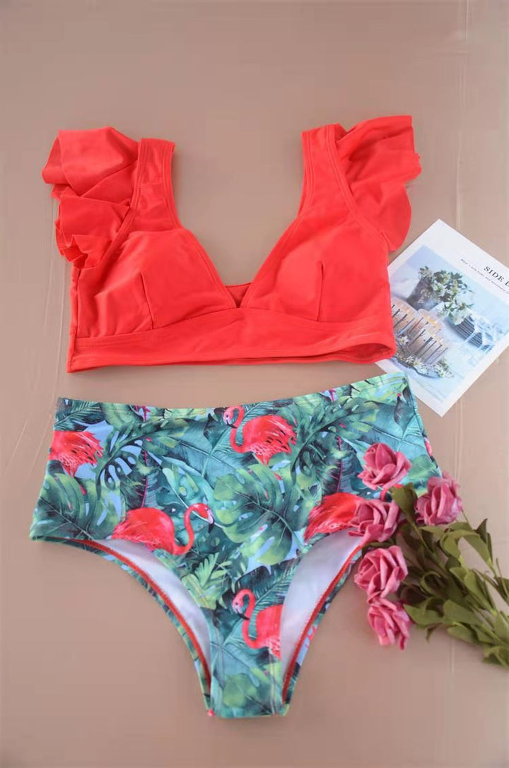 Women's bikini set with ruffle design and high-cut panties Mune Fashion