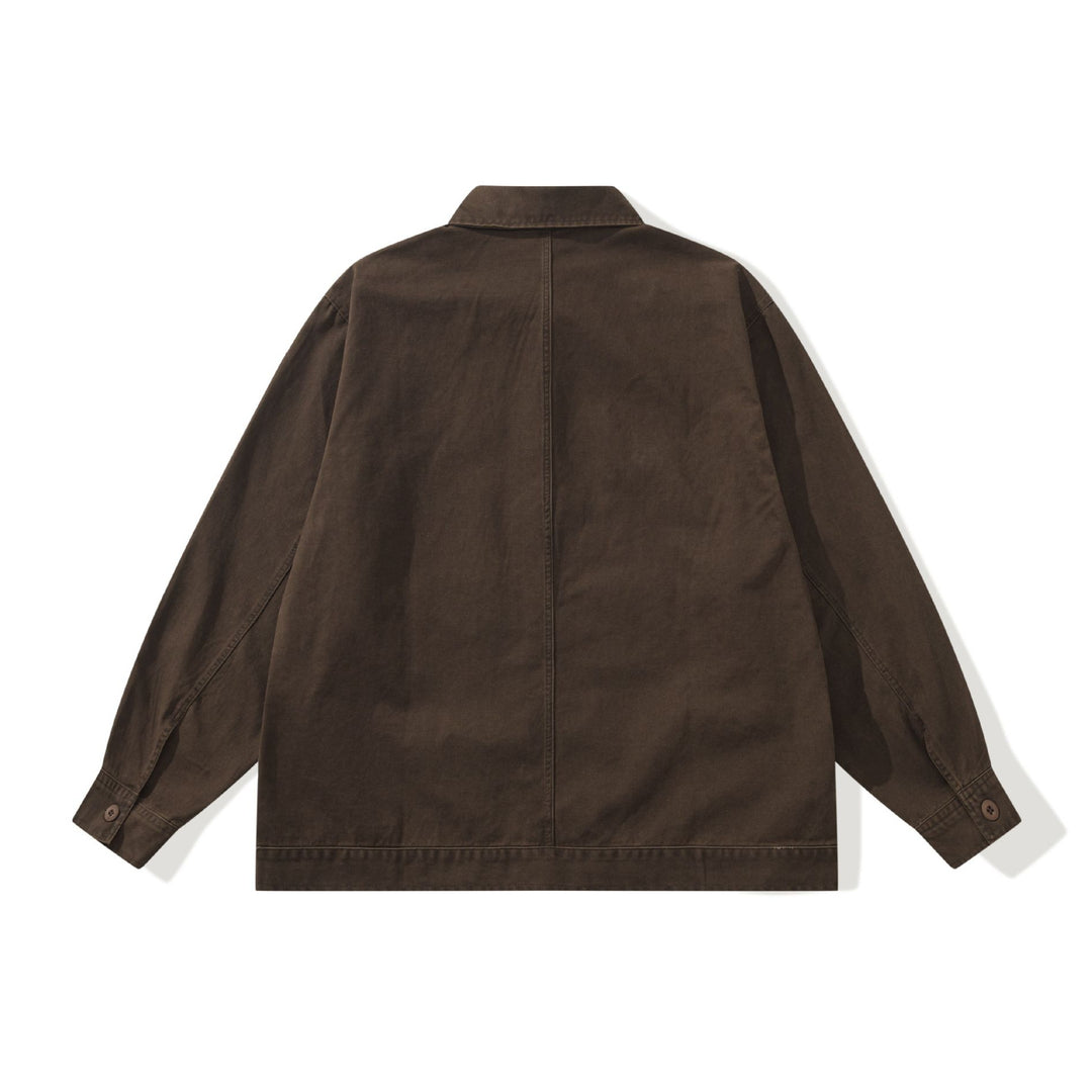 Men's Boxy Canvas Utility Blouson Jacket with Large Flap Pockets Mune Fashion