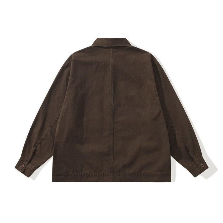 Men's Boxy Canvas Utility Blouson Jacket with Large Flap Pockets Mune Fashion