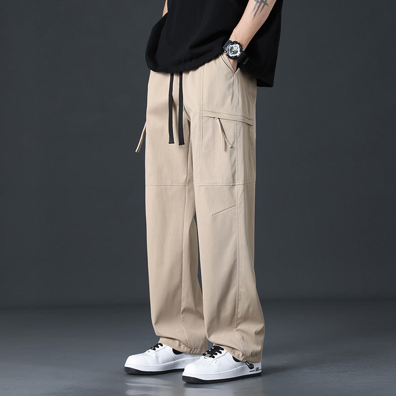 Men's Fashion Cargo Pants with Wide Legs and Practical Pockets