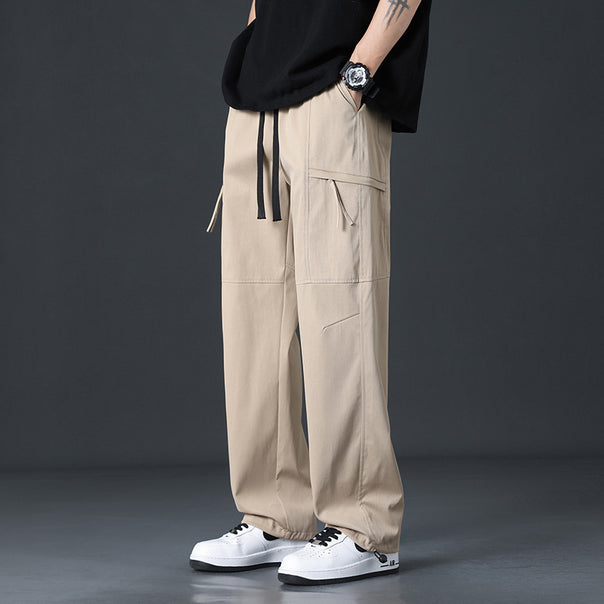 Men's Fashion Cargo Pants with Wide Legs and Practical Pockets