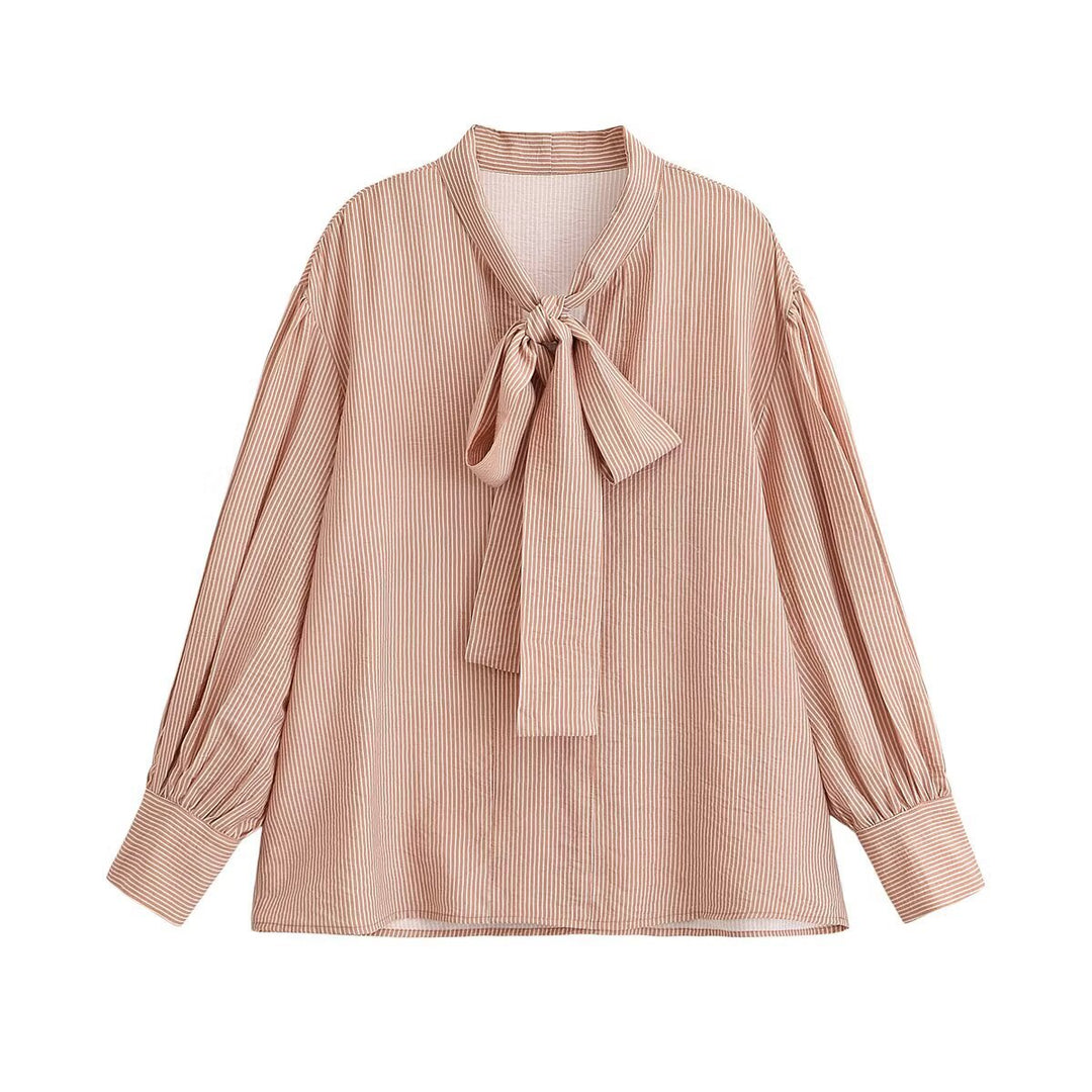 Women's blouse with bow collar and wide balloon sleeves Mune Fashion