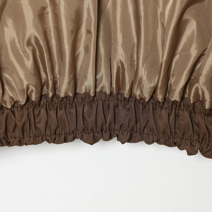 Ladies Lightweight Cropped Bomber Jacket in Oversized Look with Open Shawl Collar Mune Fashion