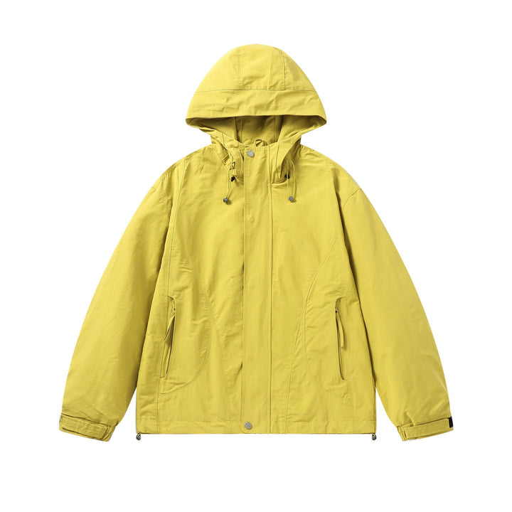 Unisex Short-cut water-resistant hooded jacket in boxy cut with drawstring and adjustable cuffs Mune Fashion