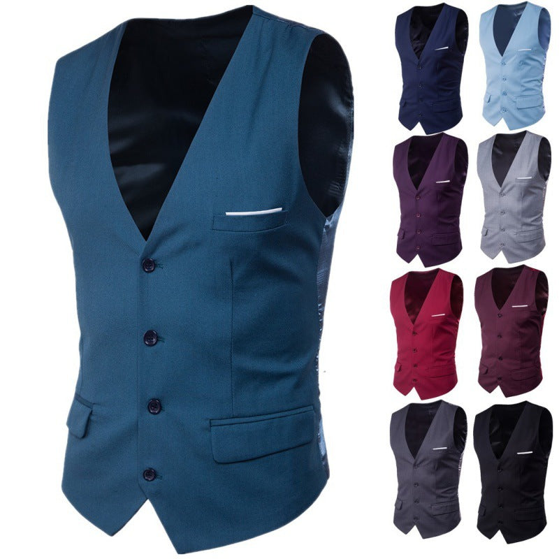 Men's nan formal suit waistcoat with deep V-neck satin back and flap pockets Mune Fashion