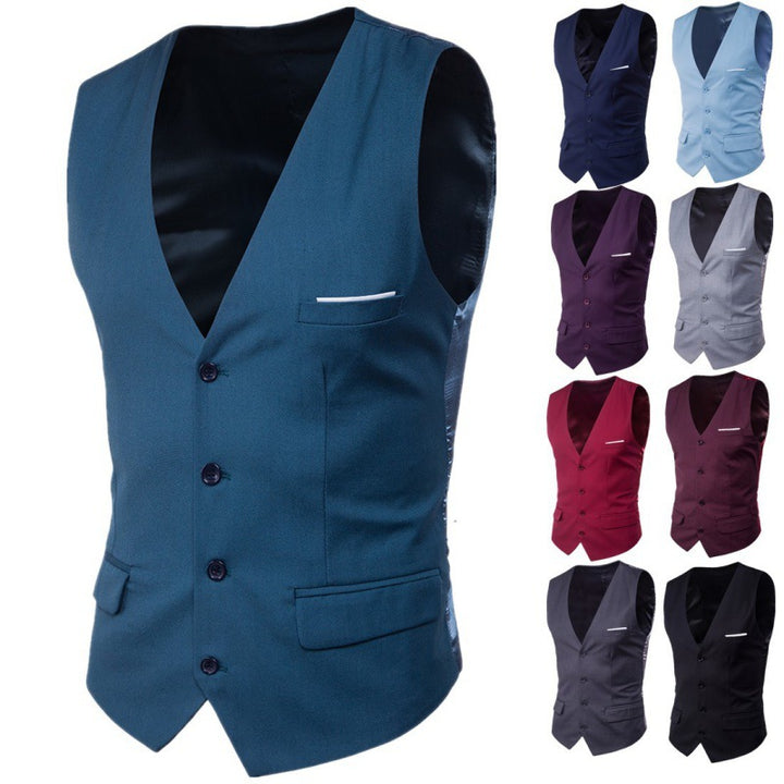 Men's nan formal suit waistcoat with deep V-neck satin back and flap pockets Mune Fashion