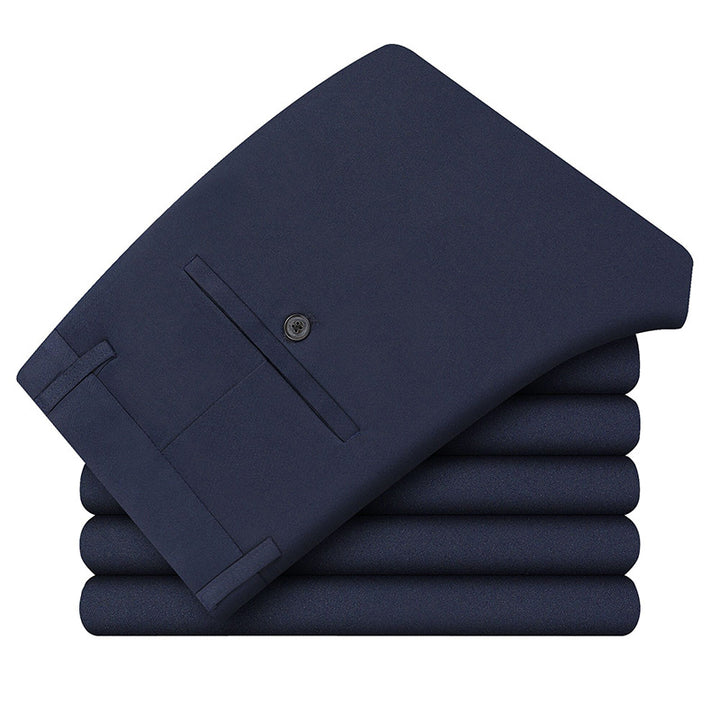 Men's Business Pants Slim-Fit with Crease and Hidden Back Pockets Mune Fashion