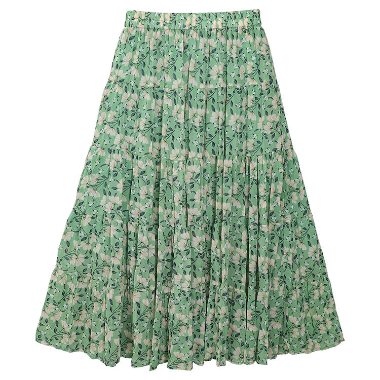 Women's flowing midi maxi skirt with multi-layered tiered design and fine pleated look Mune Fashion