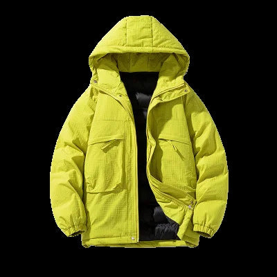 Men's Padded Ripstop Parka with Hood Oversized Cut and Integrated Shoulder Bag Mune Fashion