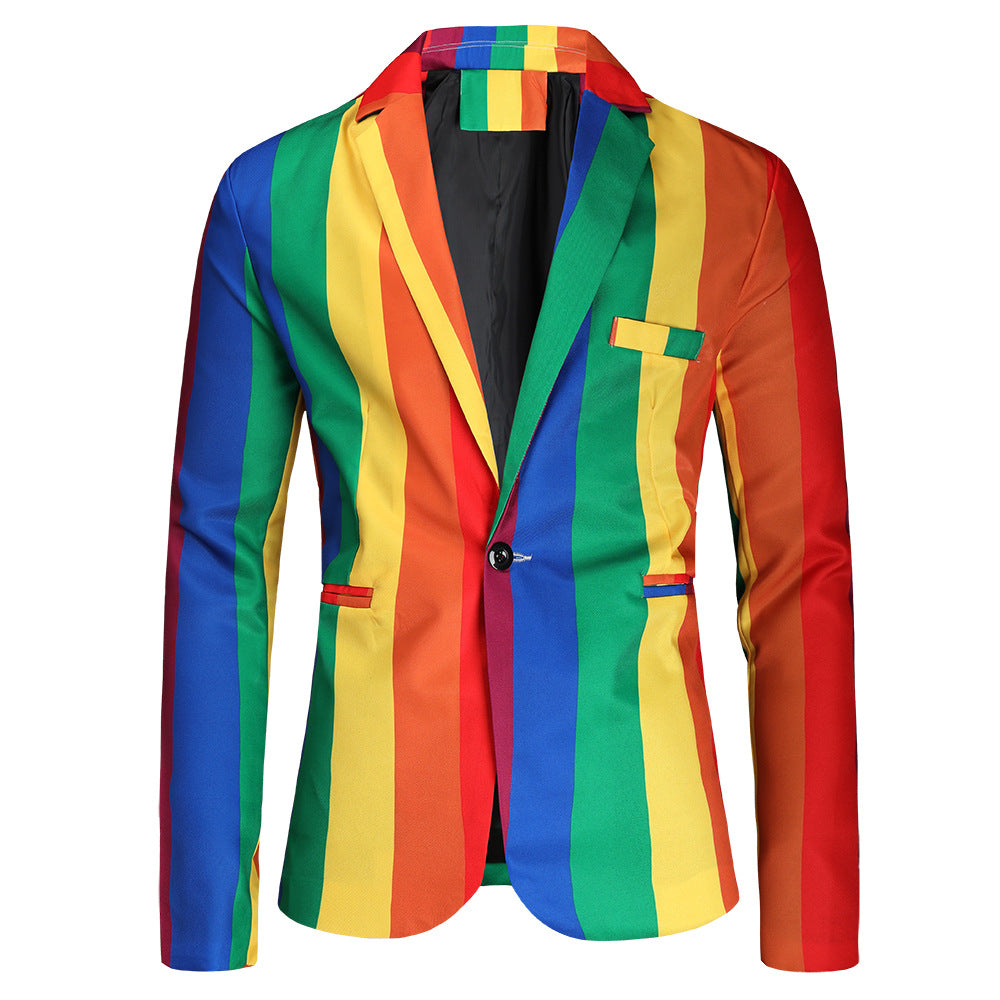 Men's statement two-piece with striking vertical stripes, blazer & suit pants Mune Fashion