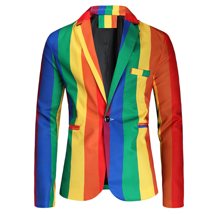 Men's statement two-piece with striking vertical stripes, blazer & suit pants Mune Fashion