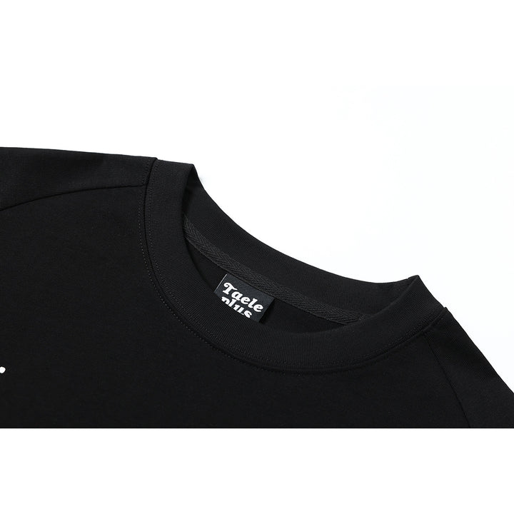Unisex Layer Long Sleeve Shirt with Half Sleeve Overlay, Striped Contrast Sleeves and Tone-on-Tone Logo Mune Fashion