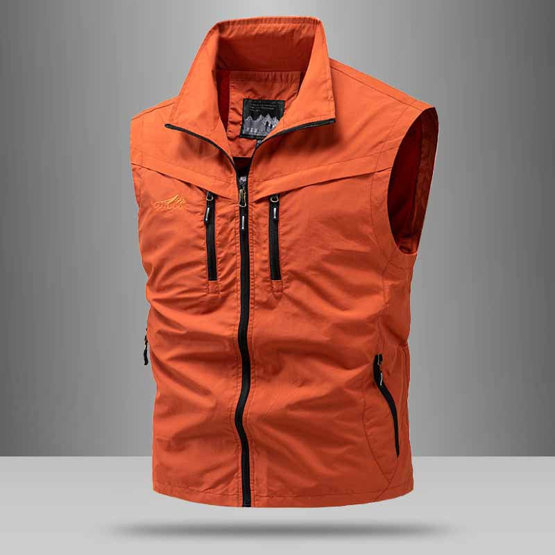 Men's Technical Utility Vest with High Collar and Multi-Pockets Mune Fashion
