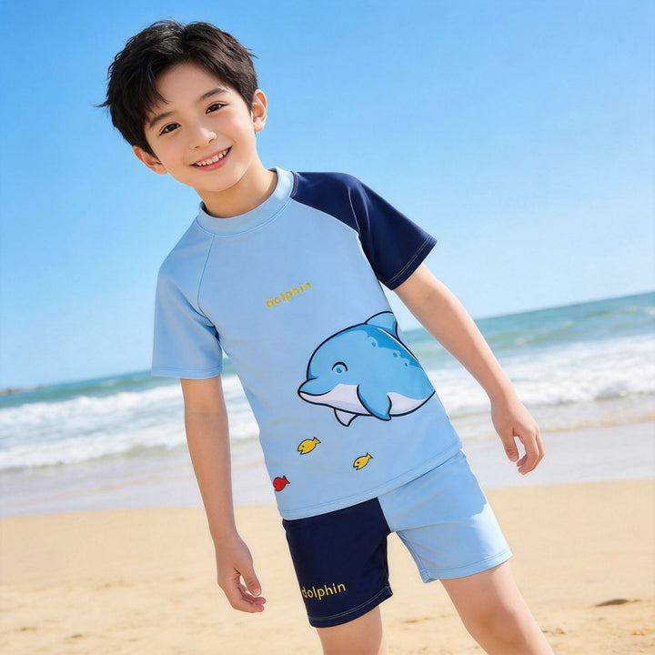 Boys UV protection swimsuit with short sleeves Mune Fashion