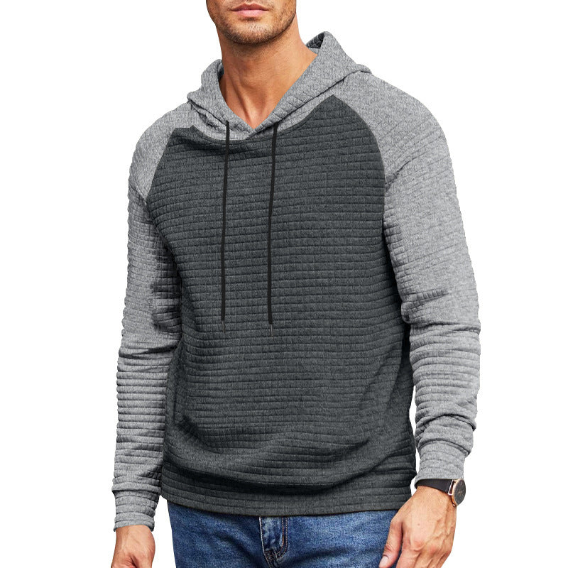 Men's textured hoodie with raglan sleeves and quilted structure Mune Fashion