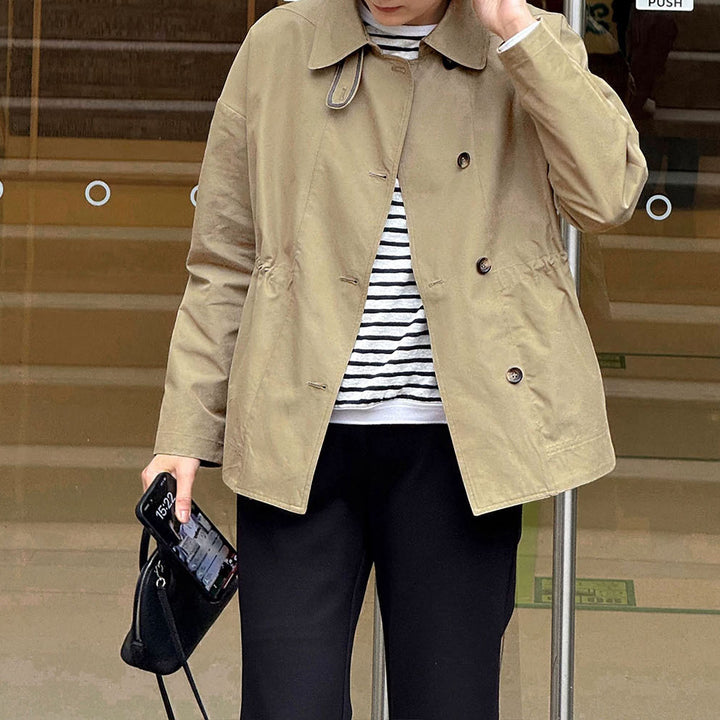 Women Fashionable Short Jacket with High Collar Mune Fashion