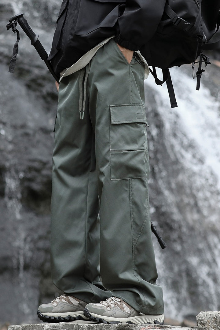 Men's Oversized Outdoor Cargo Pants with Drawstring, Large Flap and Utility Pockets Mune Fashion
