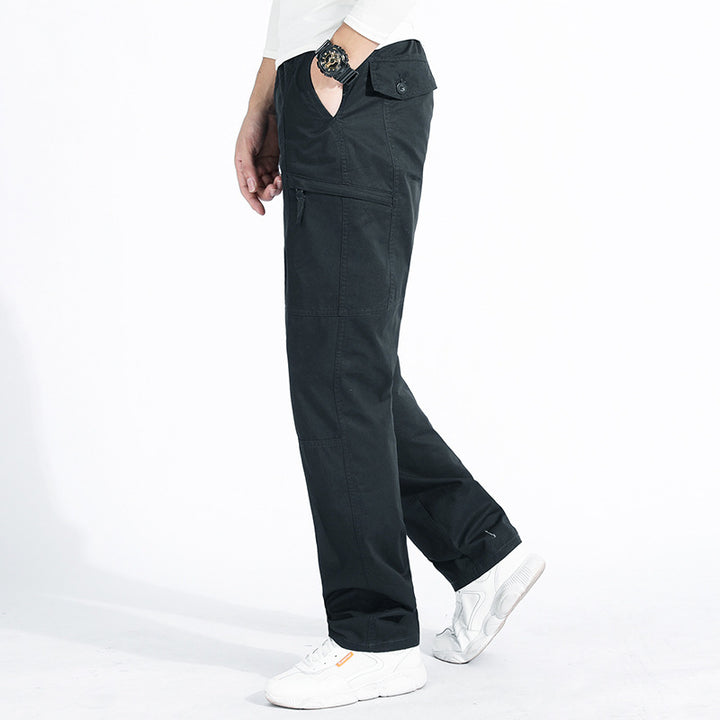 Women’s loose cargo pants with elastic waistband, multiple pockets and knee darts Mune Fashion