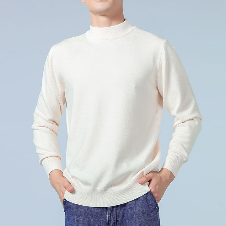 Men's Fine Mockneck Sweater made of high-quality fine knit with ribbed finishes Mune Fashion