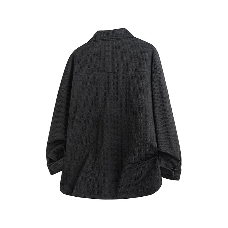 Women Lightly Structured Oversized Shirt Jacket with Lapel Collar & Press Button Front Mune Fashion