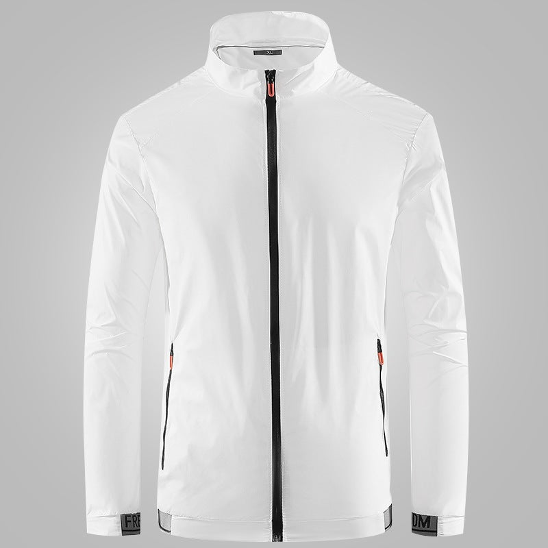 Men's Lightweight Performance Windbreaker with High Collar Mune Fashion