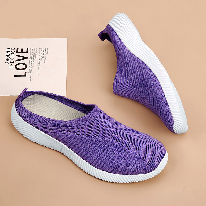 Women nan ultra-light slip-on casual shoes with seamless mesh knit, ergonomic heel tab, and flexible wave outsole Mune Fashion