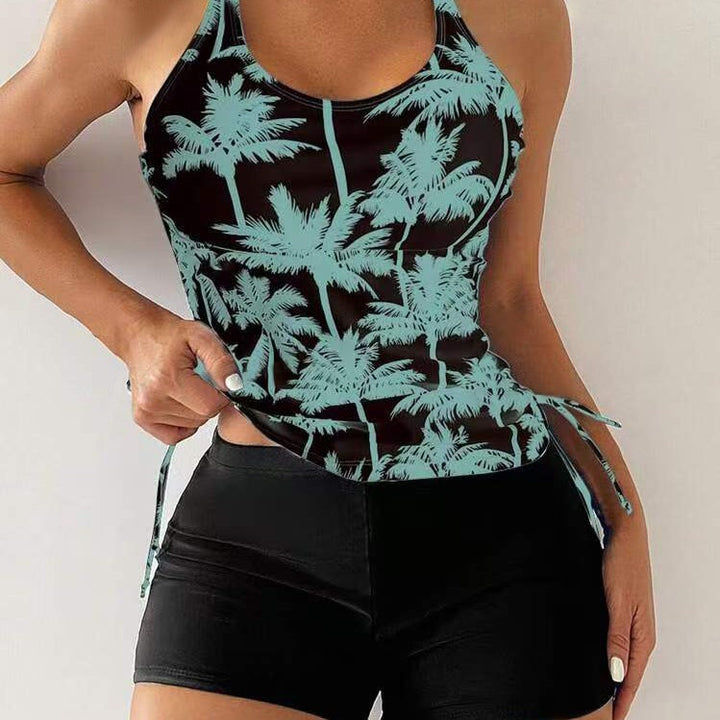 Women Tankini Set with Floral Design and Adjustable Straps Mune Fashion
