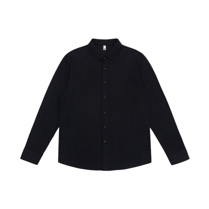 Men's fine cotton shirt with Kent collar, full button placket and rounded hem Mune Fashion