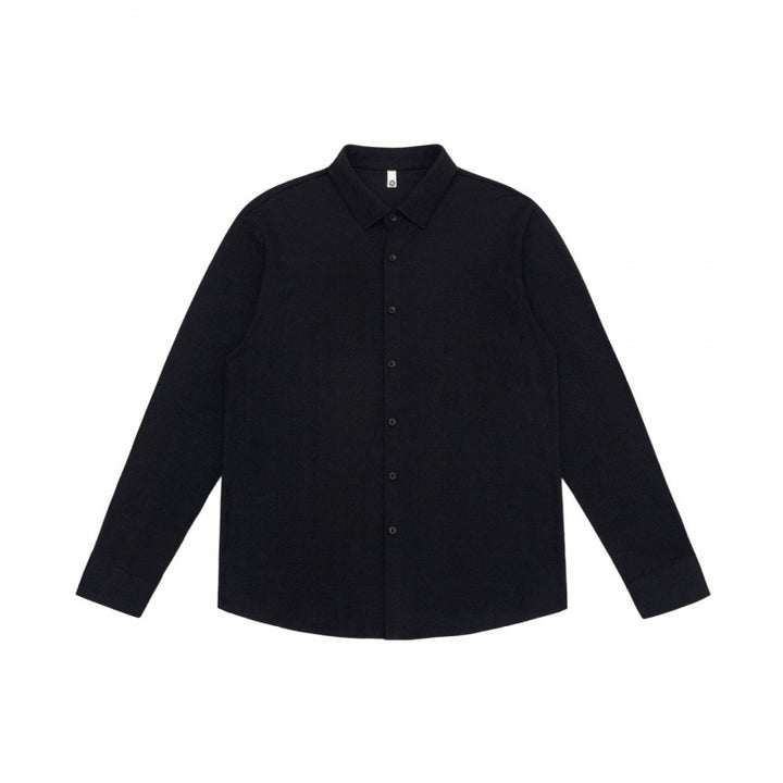 Men's fine cotton shirt with Kent collar, full button placket and rounded hem Mune Fashion