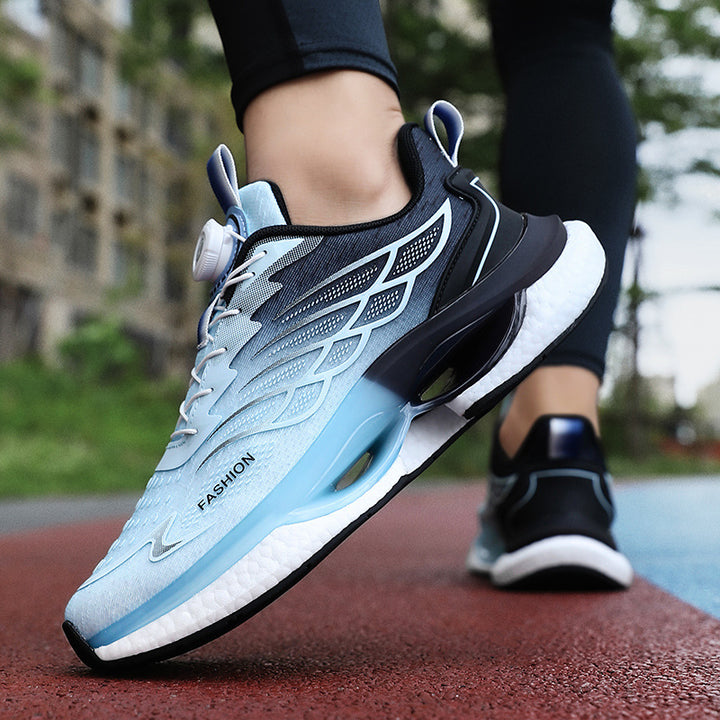 Men's breathable training sneakers with fine knitted upper material, rotary closure system and two-stage cushioning chamber sole Mune Fashion