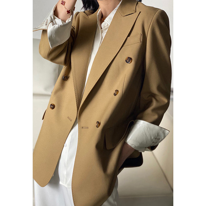 Women Double-Breasted Wool Blazer Mune Fashion
