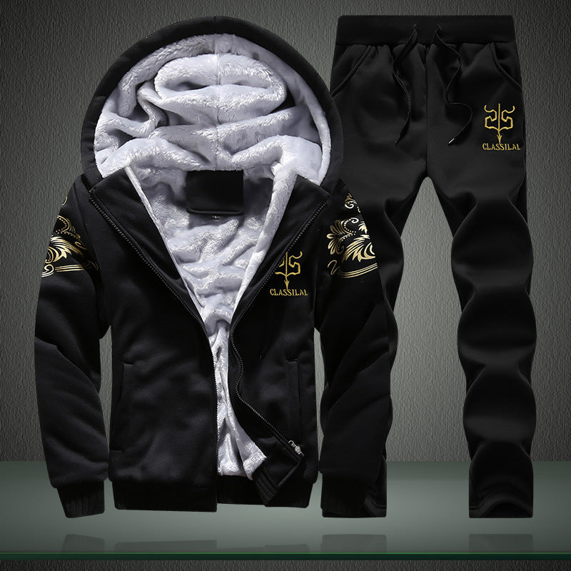 Men's Fleece-Lined Leisure Set with Hoodie and Thermal Joggers Mune Fashion