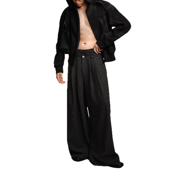 Ladies Wide-Cut Wool Trousers Mune Fashion