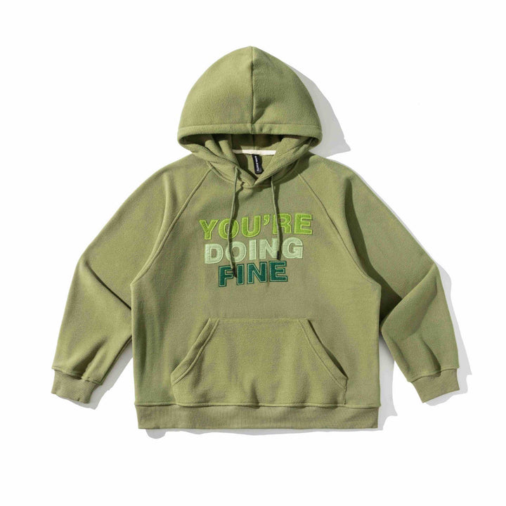 Unisex Loose-Fit Fleece Hoodie with Statement Embroidery Mune Fashion