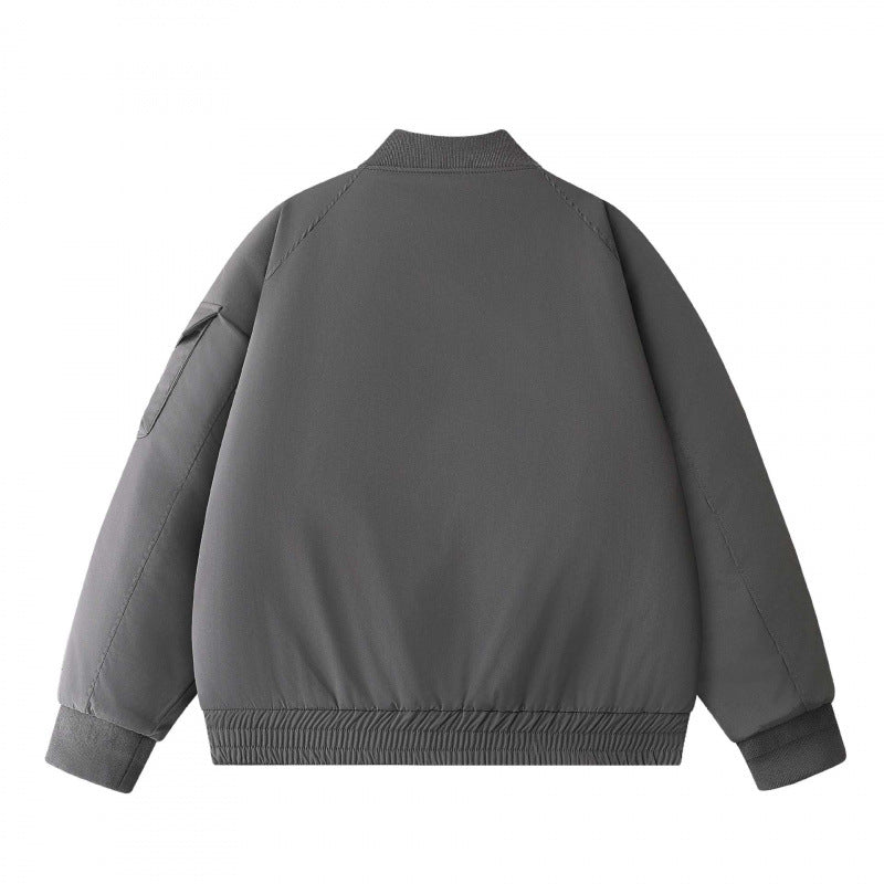 Unisex Short-Cut Utility Bomber Jacket with Large Front Pockets and Sleeve Organizer Mune Fashion