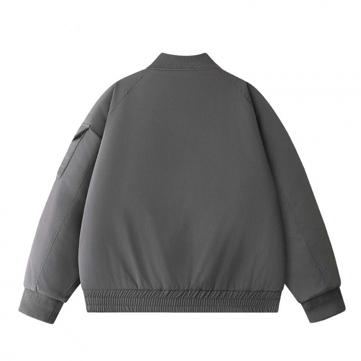 Unisex Short-Cut Utility Bomber Jacket with Large Front Pockets and Sleeve Organizer Mune Fashion