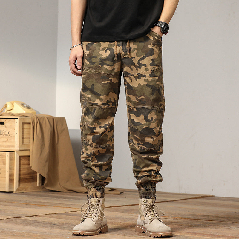 Men's Tactical Cargo Pants in Jogger Style with Knee Panels, Drawstring and Elastic Cuffs Mune Fashion