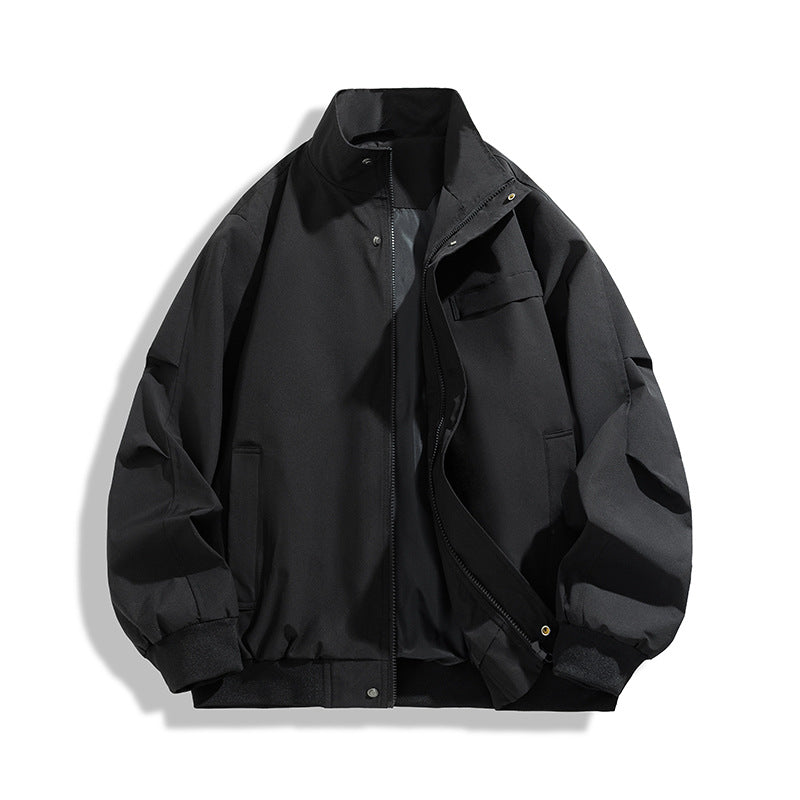 [Men's Oversize Utility Bomber Jacket with High Collar and Ribbed Cuffs Mune Fashion]