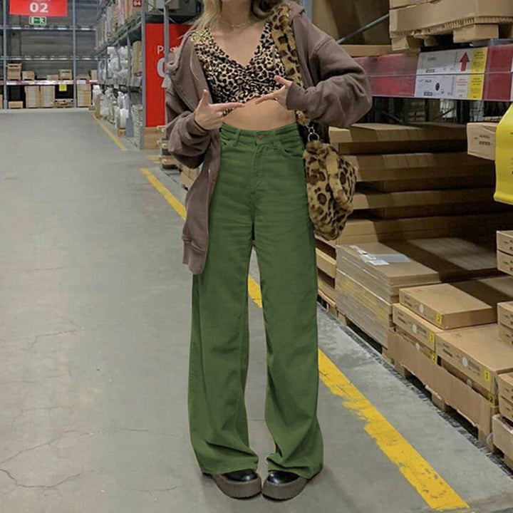 Women's high-waisted wide waistband pants in retro style Mune Fashion