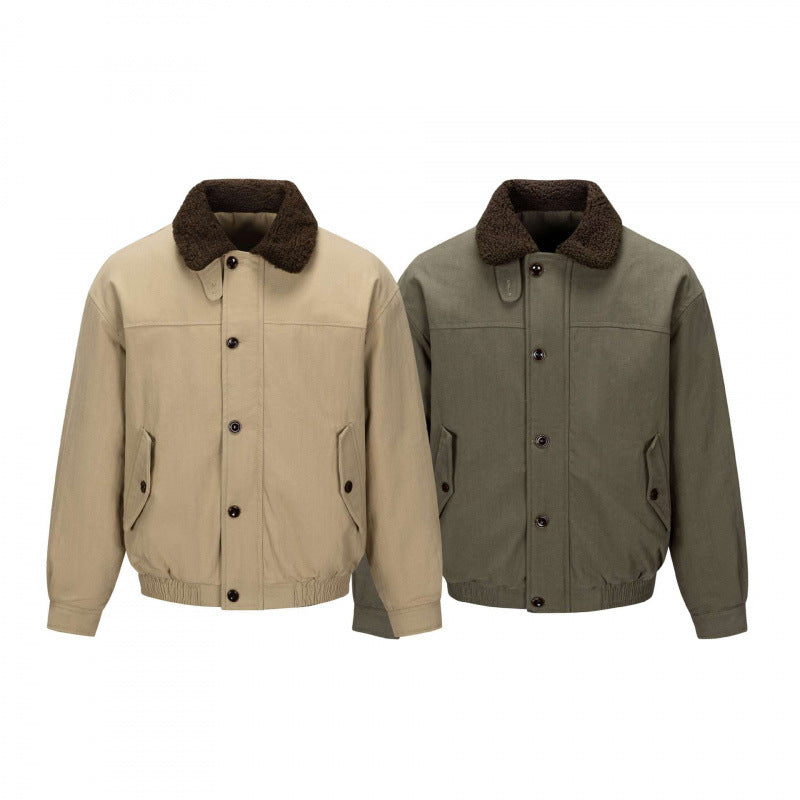 Men's short-cut blouson jacket in field style with teddy collar and flap pockets Mune Fashion
