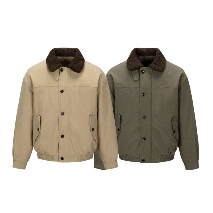 Men's short-cut blouson jacket in field style with teddy collar and flap pockets Mune Fashion