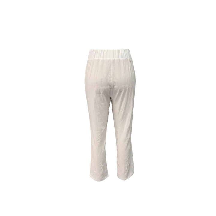 Women’s lightweight and airy linen pants with elastic waistband and side pockets Mune Fashion