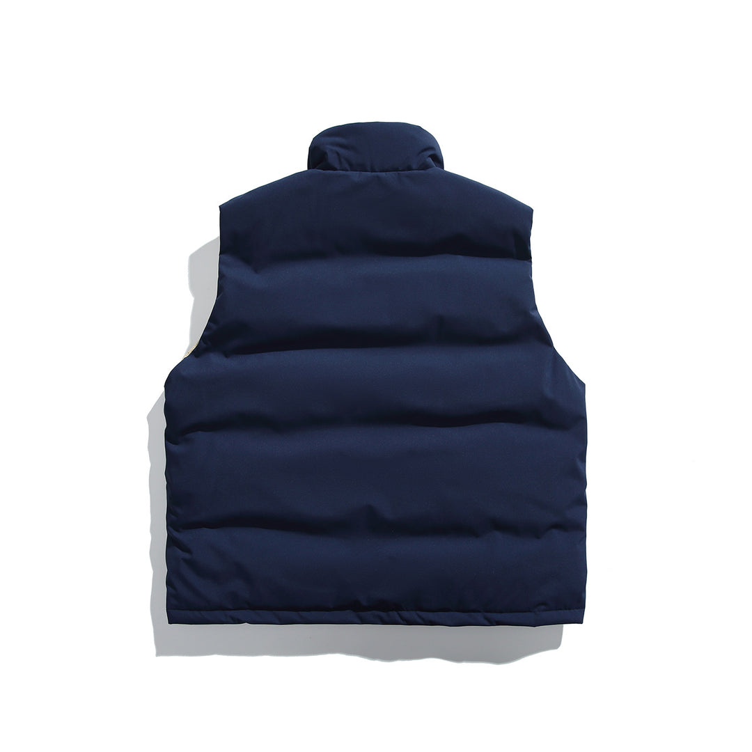 Unisex Padded Utility Vest with High Stand-Up Collar and Flap Pockets Mune Fashion
